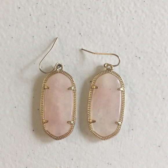 Light Pink Quartz Kendra Scott Earrings - Picture 1 of 2